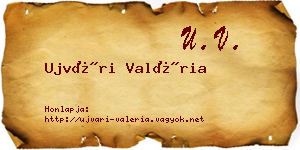 Ujvári Valéria névjegykártya